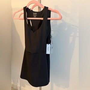 Calvin Klein Black Performance Top with Pink Stripe